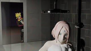 Animation - Boruto x Sakura  Caught peeking at Sakura take Shower NarutoBoruto Parody