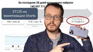 Заработал на Shorts 3712$. Зачем снимать Shorts на YouTube в 2024 году?