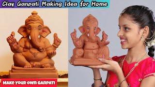 Clay Ganpati Making Idea for Home  Step by Step Eco-friendly Ganpati Idol Making #clayganpatimaking