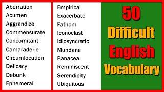 50 Most Difficult and Advanced Vocabulary in English  C2 Level English
