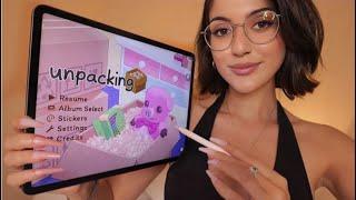 ASMR Lets Play Unpacking on My iPad  Relaxing Tapping & Whispering