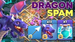 TH16 NEW MASS DRAGON ATTACK STRATEGY Dragon With Clone Spell  CLASH OF CLANS