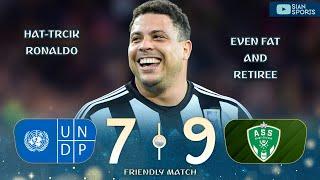 FAT AND RETIRED RONALDO PHENOMENON MARKS HAT TRICK ZIDANE DID IT IN THIS FRIENDLY MATCH IN FRANCE