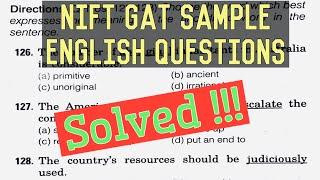 NIFT GAT SAMPLE ENGLISH QUESTION PAPER Solved & Explained  Very Important for NIFT GAT 2021 Exam