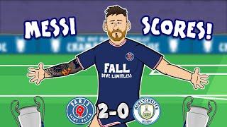 MESSI scores against MAN CITY 2-0 Champions League 2021-22 PSG Goals Highlights Gueye