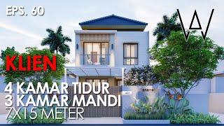 EPS. 60 Desain rumah tropis modern di lahan 7 x17 m