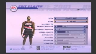 NBA Live 2001 Default Roster Player Ratings Portland Trail Blazers