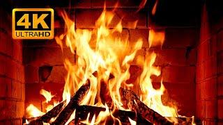  Cozy Fireplace 4K 12 HOURS. Fireplace with Crackling Fire Sounds. Fireplace Burning 4K