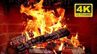  FIREPLACE Ultra HD 4K. Fireplace with Crackling Fire Sounds. Fireplace Burning. Fire Background