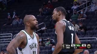 Kevin Durant and PJ Tucker trash talking each other  Bucks vs Nets