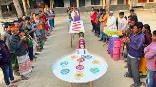 Challenge to win Rewards by rolling 5 balls Village people won many prizes