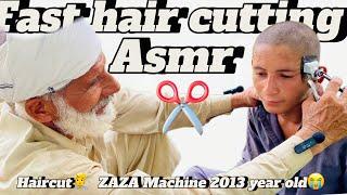 ASMR Fast hair cutting ️ ZAZA Machine with barber is old part156 ASMR Lowi