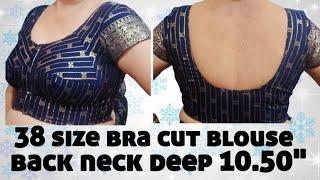 38 size bra cut blouse cutting and stitching 38 साइज़ ब्रा कट ब्लाउज कटिंग और सिलाई #tuniboutique