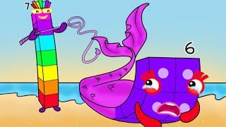 Mermaid capture Numberblocks 6 - Numberblocks fanmade coloring story