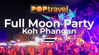 Walking on HAAD RIN BEACH  Koh Phangan Thailand - Full Moon Party - 4K UHD