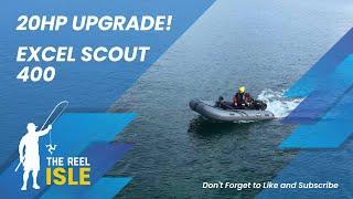 20HP Tohatsu outboard on the Excel Marine Scout 400 Inflatable Boat