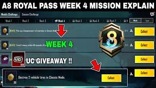 A8 Royal Pass Week 4 Mission Explain  Bgmi A8 Rp Mission Explain