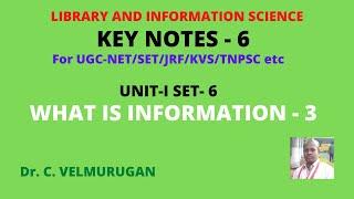 What is information in library science- part 3