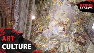 Church of St. Ignatius in Rome the jewel of baroque architecture has a false dome
