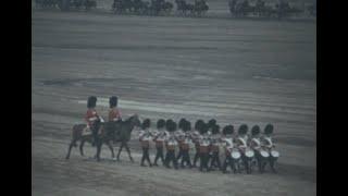 The Household Division staged exercise 1971 for HM Queen Elizabeth II at Long Valley Aldershot