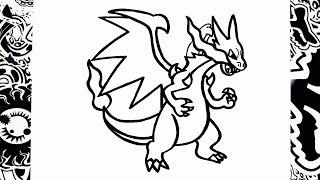 como dibujar a mega charizard x  how to draw mega charizard  pokemon