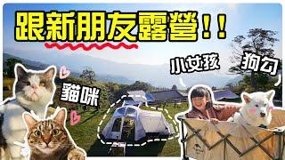 【魚乾】隨機約網友露營，兩隻貓一隻狗加一個小女孩，冏哥一家觀察日記！