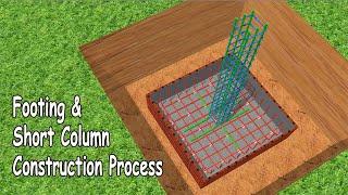Footing & Column Construction Process  Step by Step  Rebar Placement