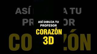  Dibujos 3D de Ilusión Optica  Como Dibujar un Corazon en 3D #shorts #short #shortvideo