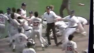 Minnesota Twins Brawl With Milwaukee Brewers County Stadium