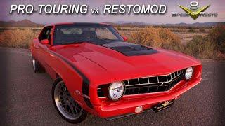Which Is Better Pro Touring Resto Mod Or Pro Street?  We look at popular Muscle Car Styles V8TV