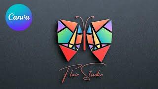 COLORFUL  Butterfly 3D Logo Design with Shapes on Canva