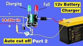 Auto cut off 12v Battery charger circuit using Relay Simple 12 volt Battery Charger