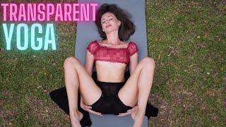 4K TRANSPARENT YOGA OUTSIDE  NO BRA & NO PANTIES  OPEN LEGS  JERRYHIT