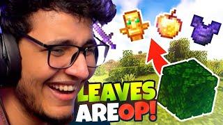 Minecraft But Leaves Drop OP Items