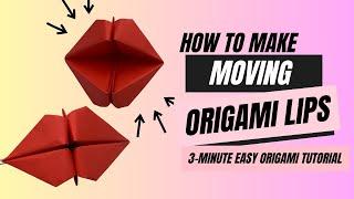 Origami Lips How to Make Paper Lips Tutorial - Kissing Origami - 3-minute Easy Origami Tutorial