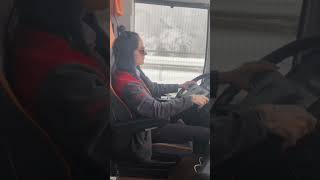 pakistani girl #snow_driv #bus #snow #girldriver #pakistanigirl #travel