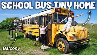 VAN LIFE  Converted School Bus Tiny House Tour Off Grid