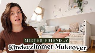 Teenie Mädchen KINDERZIMMER MAKEOVER  Mieter freundlich und mit kleinem Budget  Tapete Hack