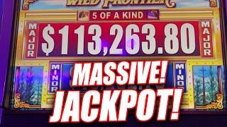 WILD FRONTIER HIGH LIMIT MASSIVE JACKPOT WIN ON CASINO SLOT MACHINE BONUS