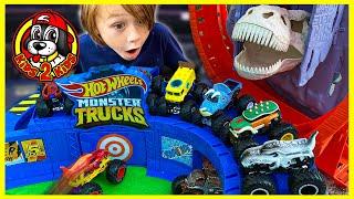  T-Rex Volcano Arena Dinosaur Monster Truck Toys  Monster Jam & Hot Wheels Monster Trucks