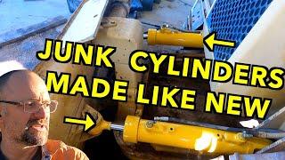 Fixing Hydraulic Cylinders.  Re-pack Re-rod CAT D3 Dozer.