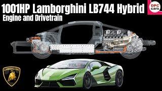 1001HP Lamborghini LB744 Hybrid Super Sports Car V12 Engine and Drivetrain