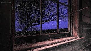 Thunder & Rain Hitting the Window of an Old Cabin in the Woods  This Can Help You Relax and Sleep