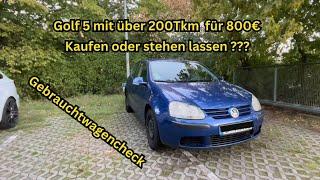 Golf 5 1.4er mit über 200Tkm - Gebrauchtwagencheck  Kaufberatung - gutes Anfänger Auto unter 2000€