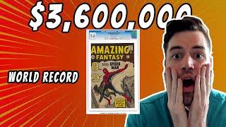 COMIC BOOK SELLS FOR $3600000  AMAZING FANTASY #15 CGC 9.6  WORLD RECORD SALE $3.6 Million