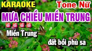 Karaoke Mưa Chiều Miền Trung Tone Nữ Nhạc Sống  Huỳnh Lê