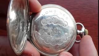 Antique Silver 900 Pocket Watch Longines Grand Prix