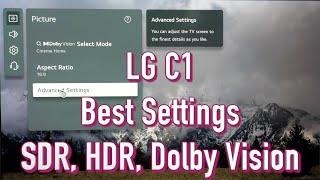 LG C1 OLED TV Best Picture Settings for SDR HDR and Dolby Vision