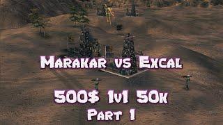 C&C Generals Zero Hour 500$ 1v1 50K Tournament BO11 Semifinals Movie Pt. 1 Marakar vs Excal
