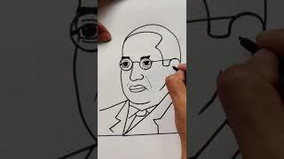 Using number 2 to Dr Babasaheb AmbedkarQuick simple and easy drawing of Dr Ambedkar